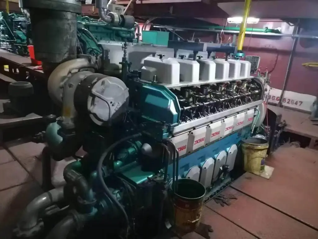 Marine diesel engine room with generators - VTS Marine commercial repair