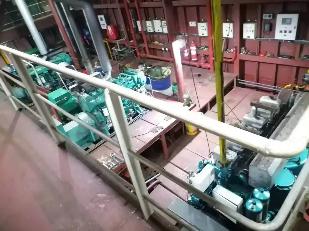 Marine engine room wide view with multiple generators - VTS Marine